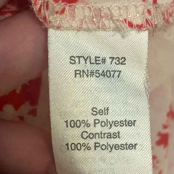 Cabi women's Coquette Sheer Cap Sleeve Blouse Red White size small style 732 - Picture 4 of 7